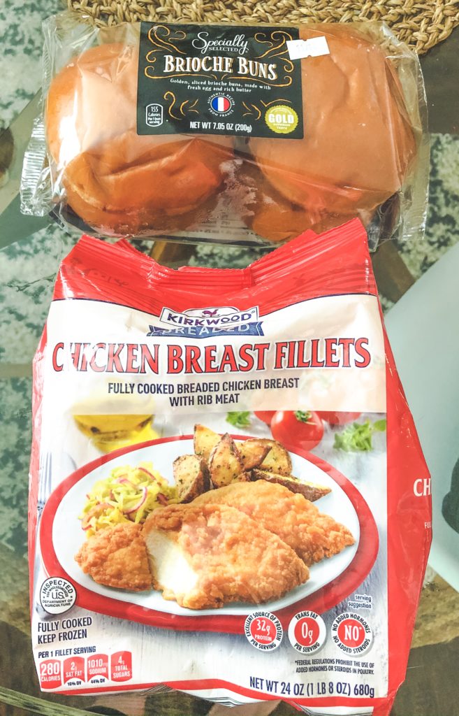 Kirkwood Breaded Chicken Breast Fillets and Aldi Brioche Buns