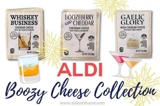 boozy cheese collection at aldi