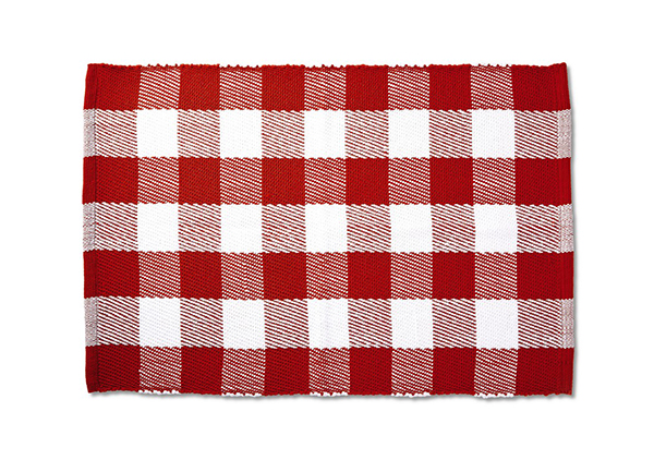 Handwoven Layering Rug red check