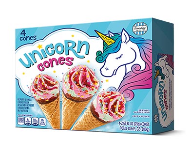 Aldi unicorn ice cream cones