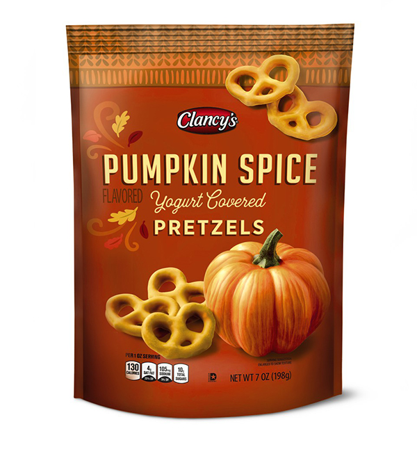 clancy's pumpkin spice pretzels