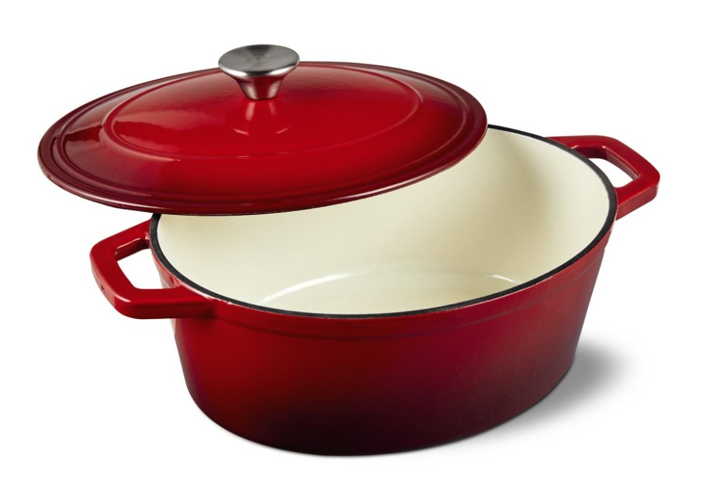 Crofton Cast Iron 4.6 Qt. French Oven - Red Open