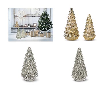 Merry Moments Holiday Lit Glass Trees