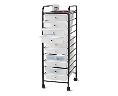 aldi 10 drawer storage cart on wheels