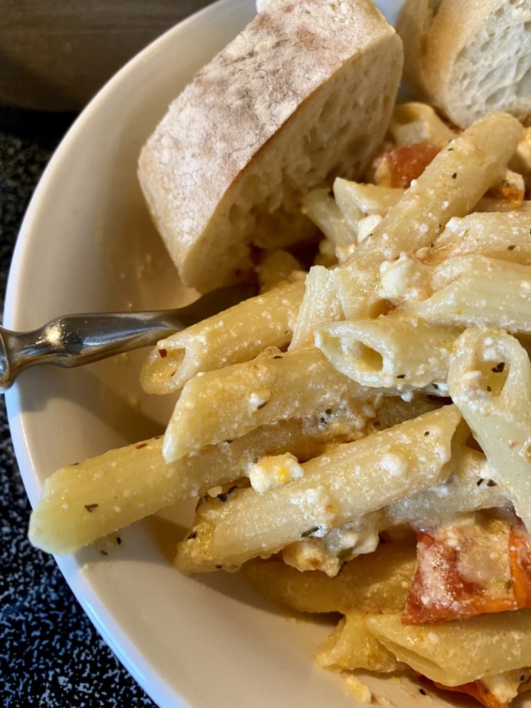 Feta Pasta with Aldi ingredients