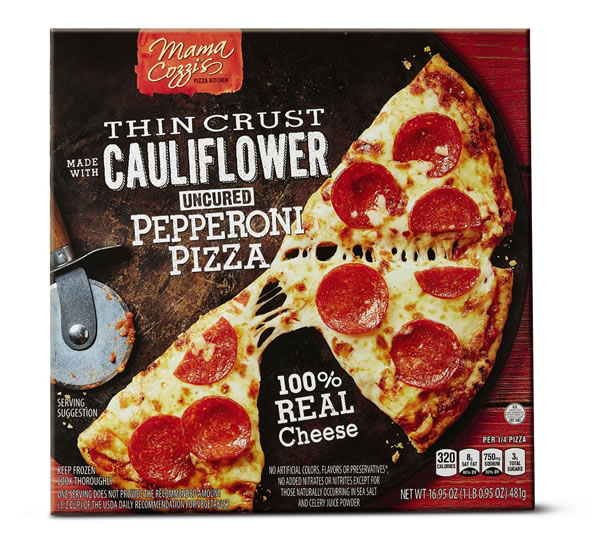 cauliflower pepperoni pizza