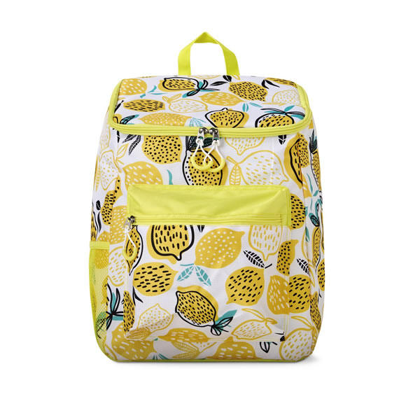 aldi lemon print backpack cooler