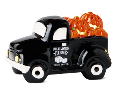 black Ceramic Halloween Trucks