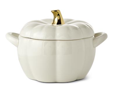 Crofton Large Pumpkin Casserole Dish white