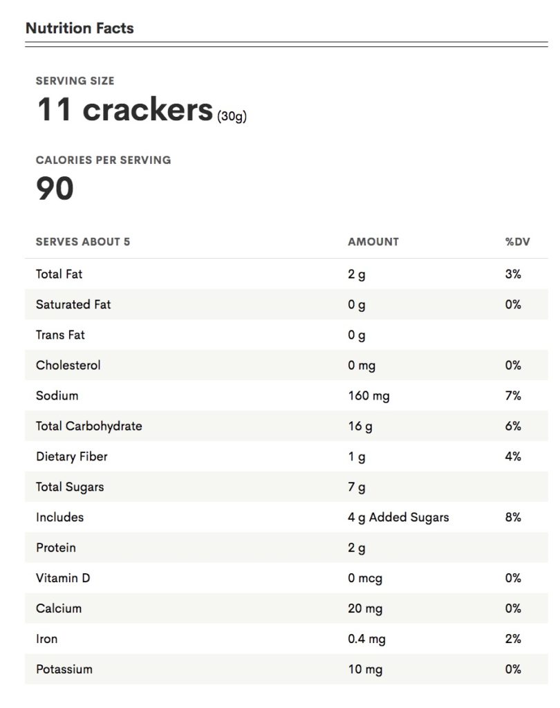 Fig & Olive Crisps Trader Joes Nutrition