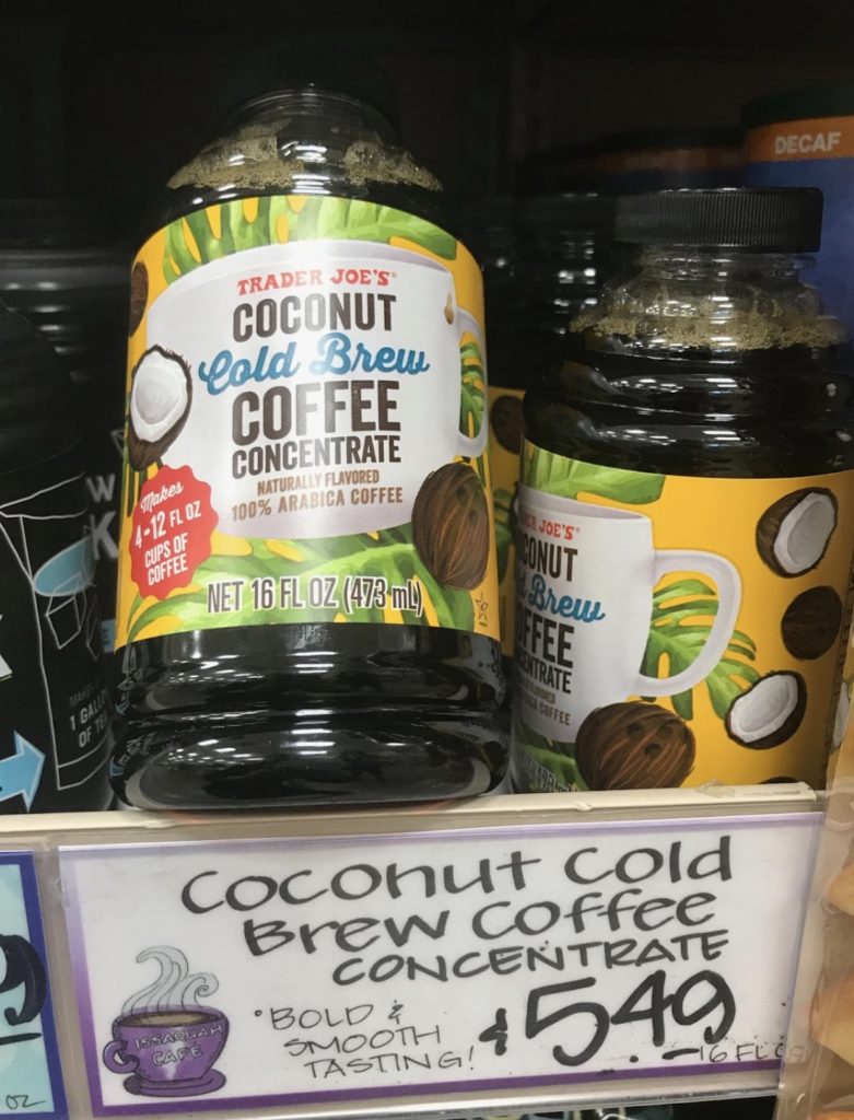 Trader Joe's Coconut Cold Brew Coffee Concentrate