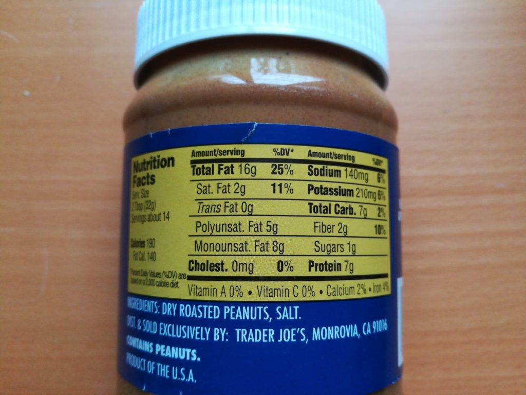 Trader Joes Peanut butter Ingredients