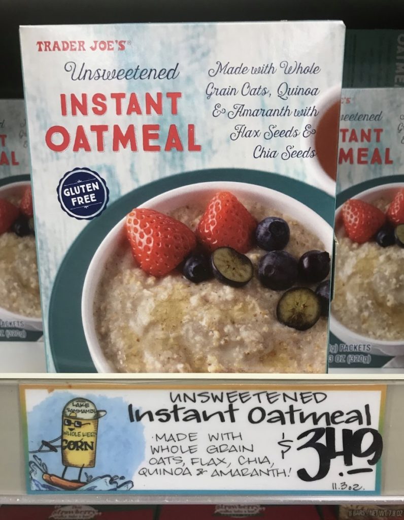 Trader Joe’s Unsweetened Instant Oatmeal