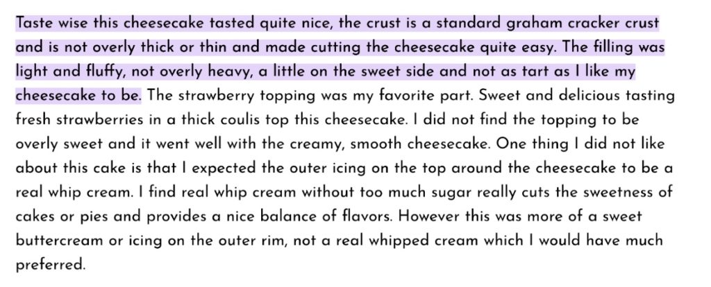 Costco Cheesecake Reviews 1