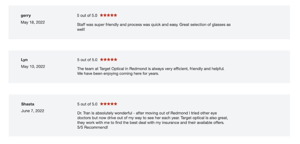 Target Optical Reviews