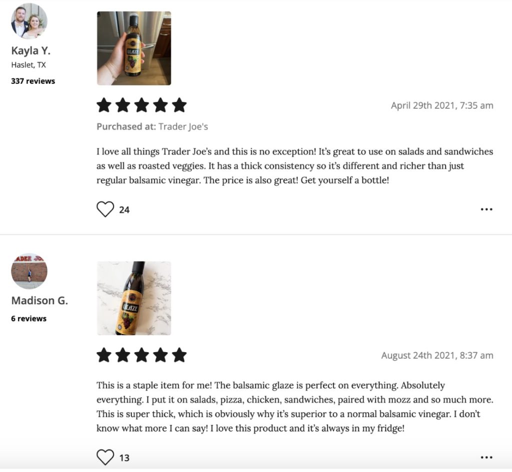 Trader Joe’s Balsamic Glaze Reviews