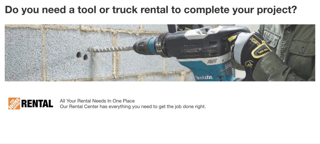 Home depot Tool Rental