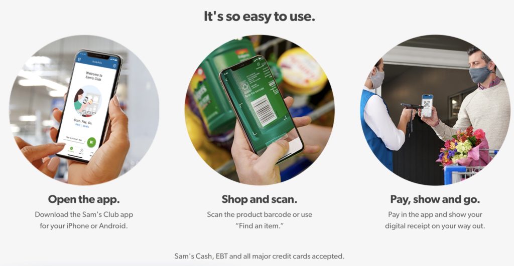 Sam’s Club Scan & Go Steps