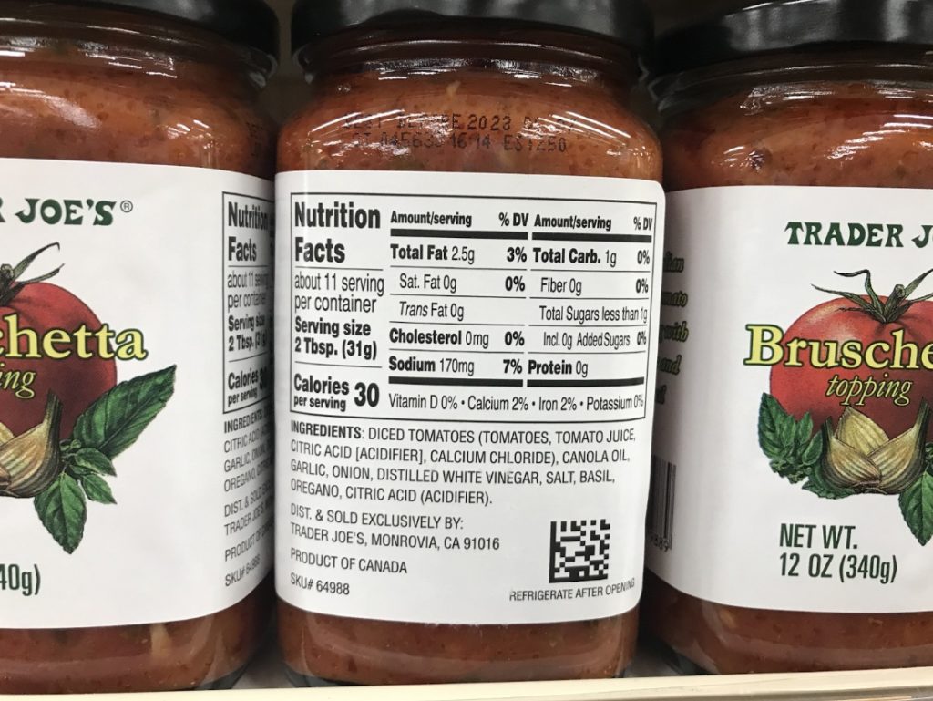 Trader Joe's Bruschetta Ingredients