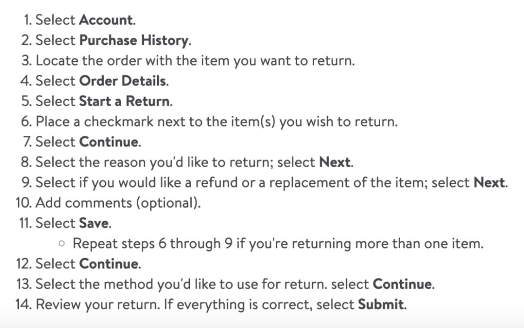 walmart return app step