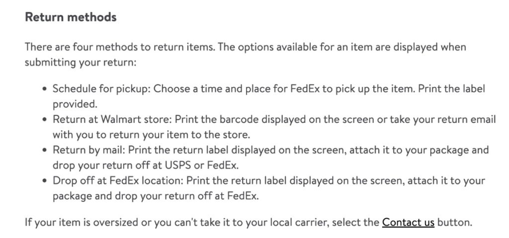 walmart return methods