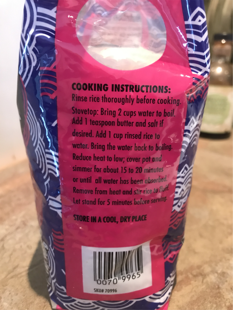 Trader Joe's Jasmine Rice Cooking Instruction