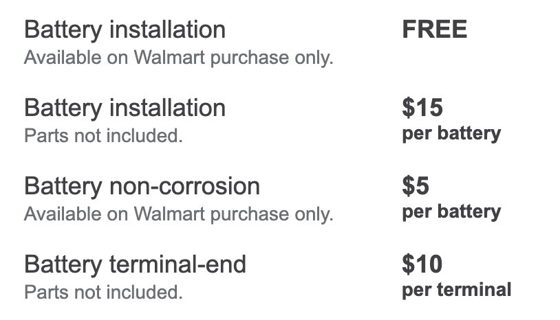 Car Batteries At Walmart Install cost