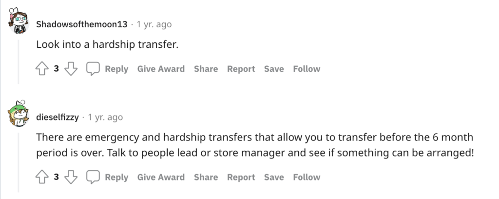 Walmart Employee Store Transfer Review 1