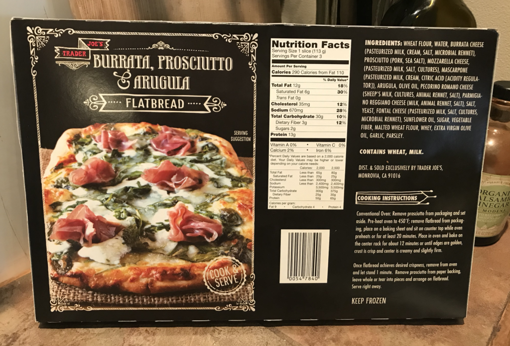 Burrata, Prosciutto & Arugula Flatbread Nutrition Facts