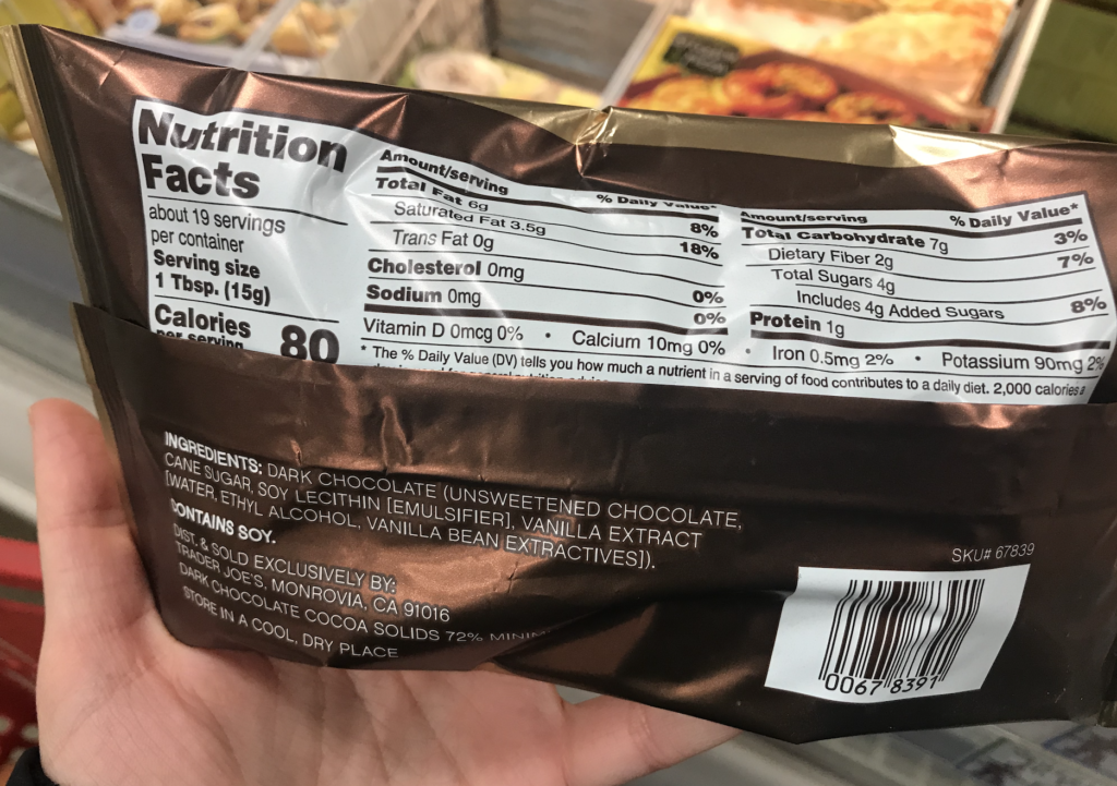 Dark Chocolate Chips Trader Joes Nutrition Facts