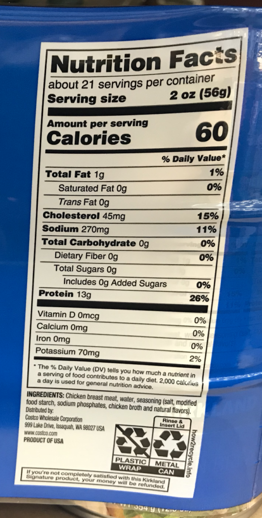 Canned Chicken Review Nutrition Facts