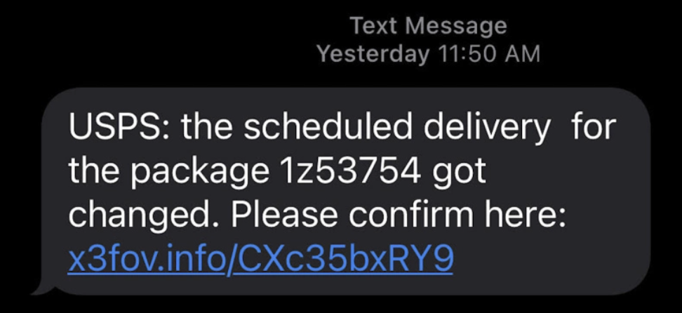 USPS Text Messaage on scheduled delivery