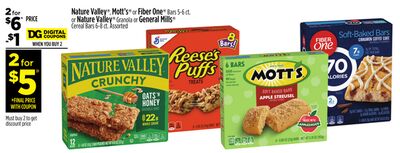 Nature Valley®, Mott's® or Fiber One® Bars 5-6 ct. or Nature Valley® Granola or General Mills® Cereal Bars 6-8 ct.
