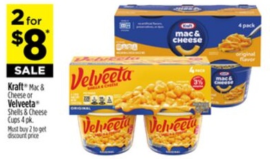 Kraft® Mac & Cheese or Velveeta® Shells & Cheese Cups