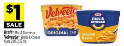 Kraft® Mac & Cheese or Velveeta® Shells & Cheese Cups