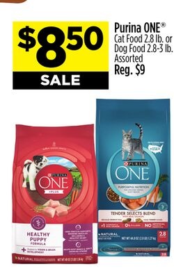 Purina ONE® Cat Food 2.8 lb. or Dog Food 2.8-3 lb.
