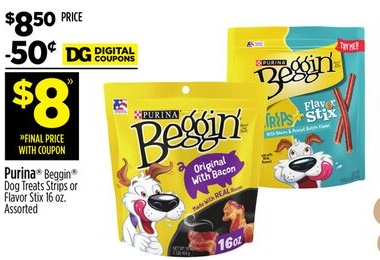 Purina® Beggin® Dog Treats Strips or Flavor Stix