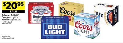 Budweiser®, Bud Light®, Coors®, Coors Light® or Miller Lite®