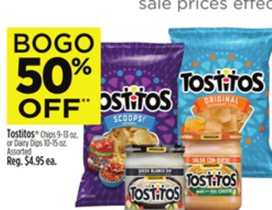 Tostitos® Chips 9-13 oz. or Dairy Dips 10-15 oz.