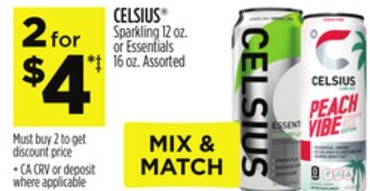 CELSIUS® Sparkling 12 oz. or Essentials 16 oz.