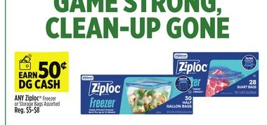 ANY Ziploc® Freezer or Storage Bags