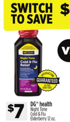 DG health Night Time Cold & Flu Elderberry