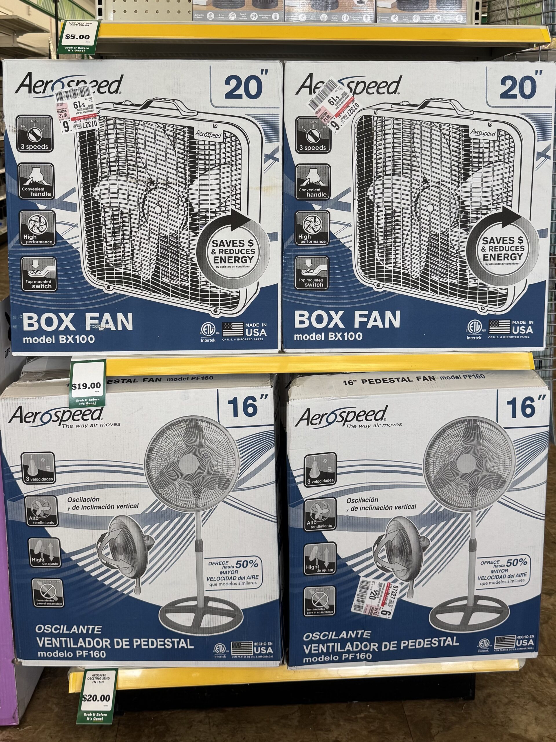 Aerospeed 20" Box Fan model BX100 - in store