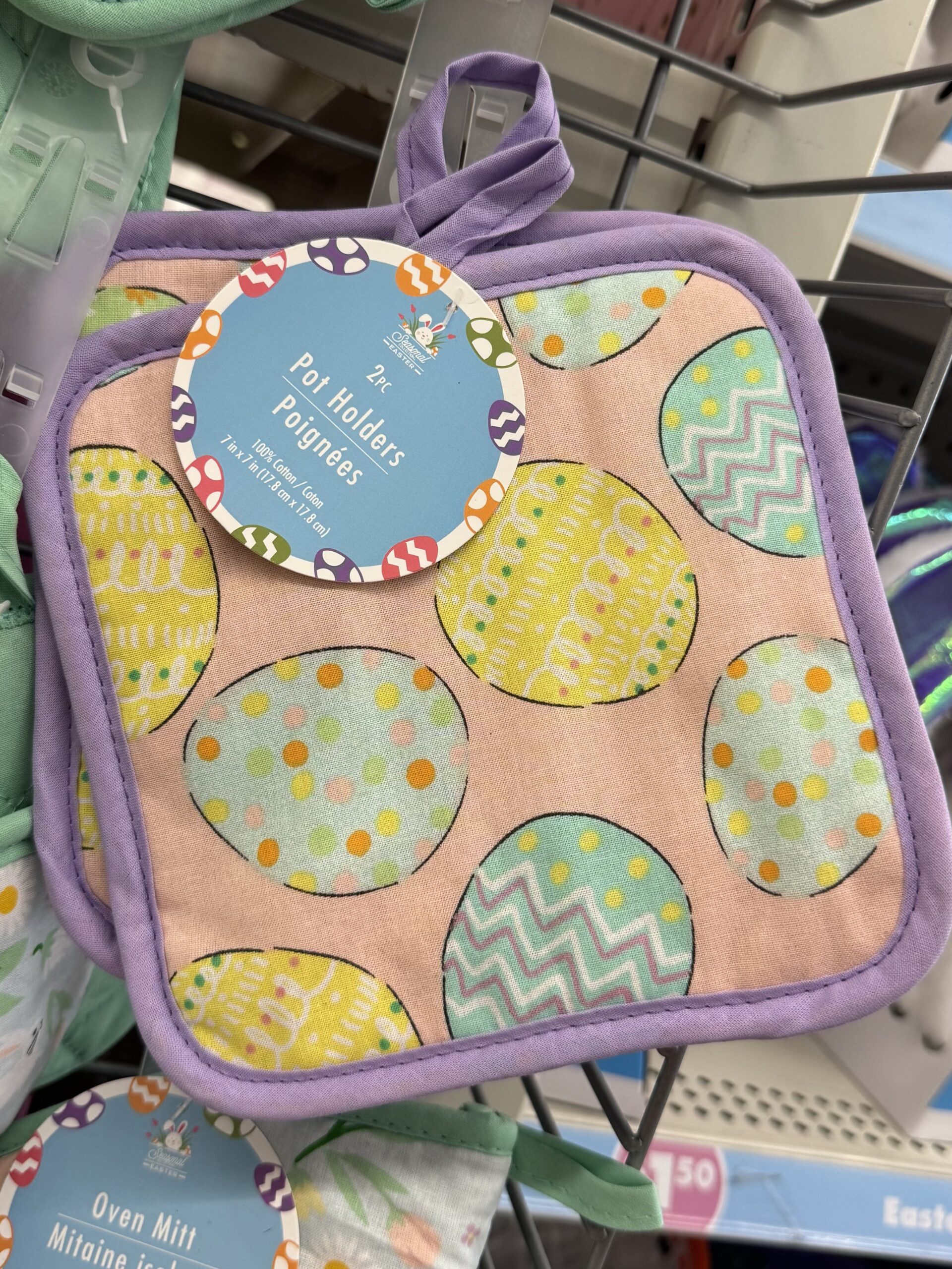 Seasonal Easter 2PC Pot Holders Poignées - in store