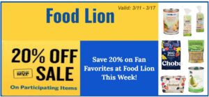 Save 20% on Fan Favorites at Food Lion This Week!