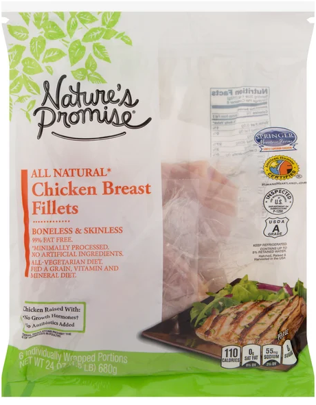 Nature's Promise Natural Boneless Skinless Chicken Breast Fillets - 6 ct