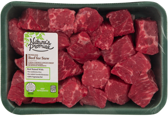Nature's Promise Boneless Choice Angus Beef Cubes Stew Meat Fresh