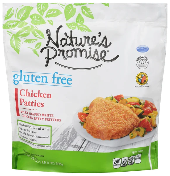 Nature's Promise Gluten Free Chicken Patties - apx 6 ct Frozen