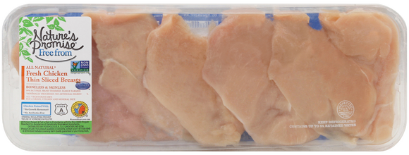 Nature's Promise Thin Sliced Boneless Skinless Chicken Breasts Fresh