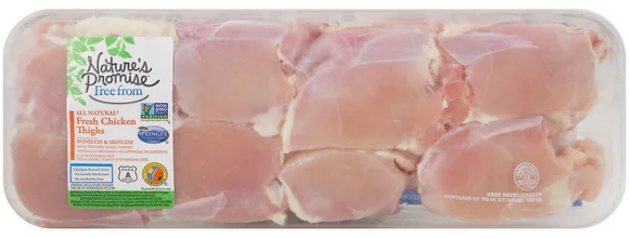Nature's Promise Natural Boneless Skinless Chicken Thighs Fresh